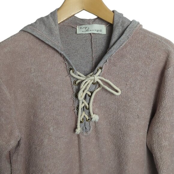 Vintage Havana Lace-Up Hooded Sweatshirt - Picture 4 of 5